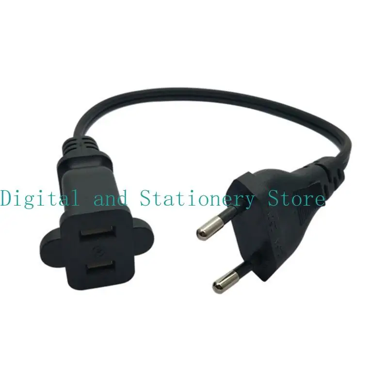

652F EU4.0mm to Standard American 2pin Socket Power Adapters Cable, European Round 2pin Male to 1-15R Female Conversion Line