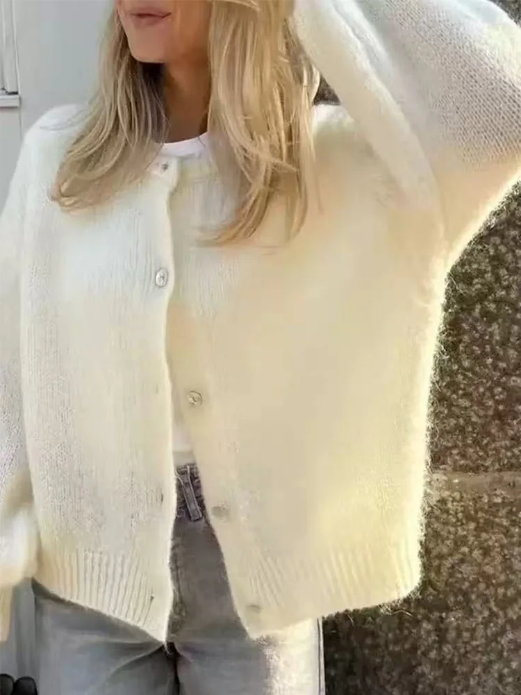 New Fashion Knitted Long Sleeve Cardigan Sweater Women Autumn Winter Solid Color Women's Cardigan Elegant Woman Tops