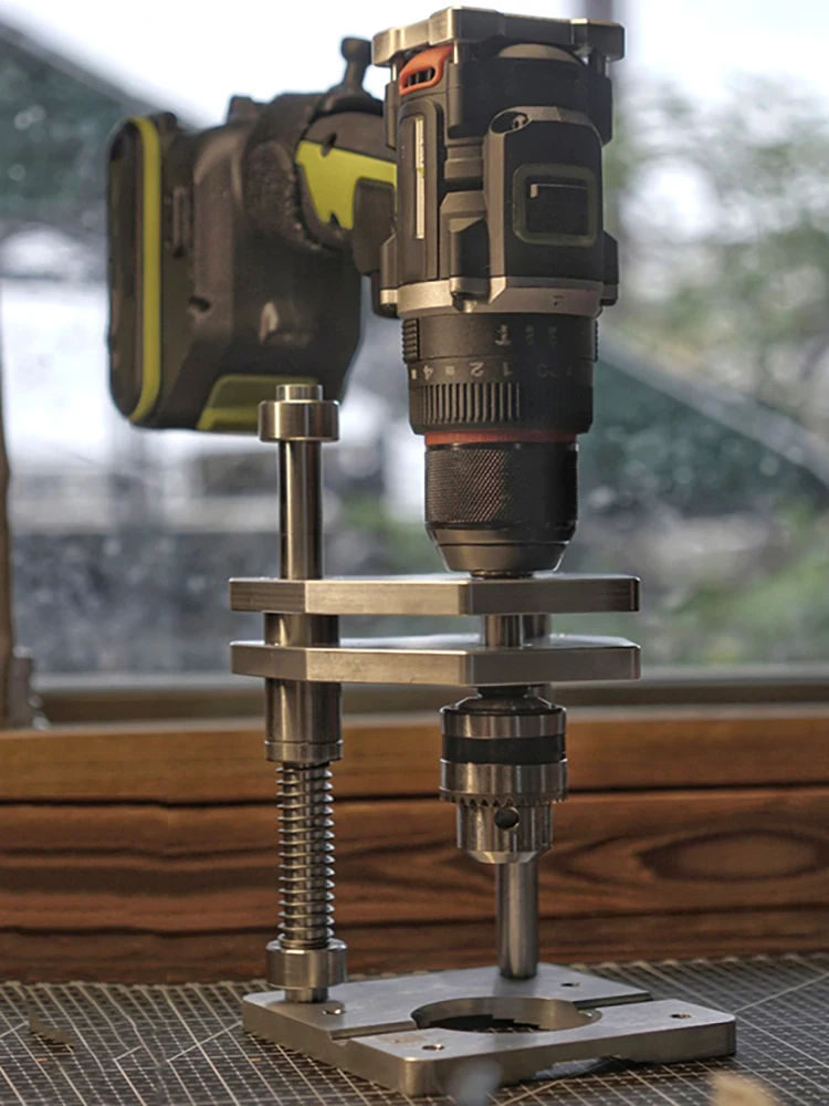 1Pc Precisie Draagbare Boorgeleider Jig, Houtbewerking Verstelbare Punch Locator of Rechte Gat Boren Sjabloon Tool - afbeelding 2