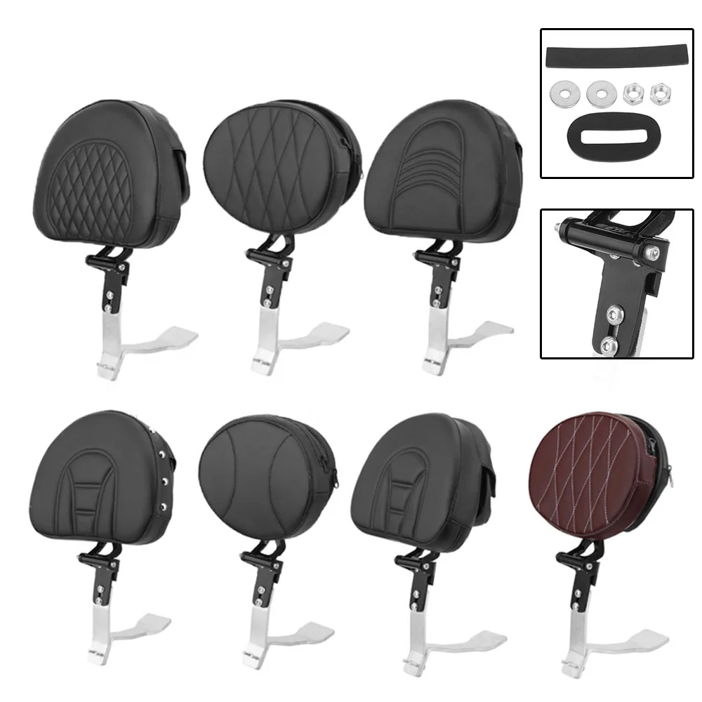 

Motorcycle Driver Rider Plug In Seat Cushion Pad Backrest Adjustable Smart Mount Sissy Bar For Can Am Spyder RT SE6 SM5 08-17