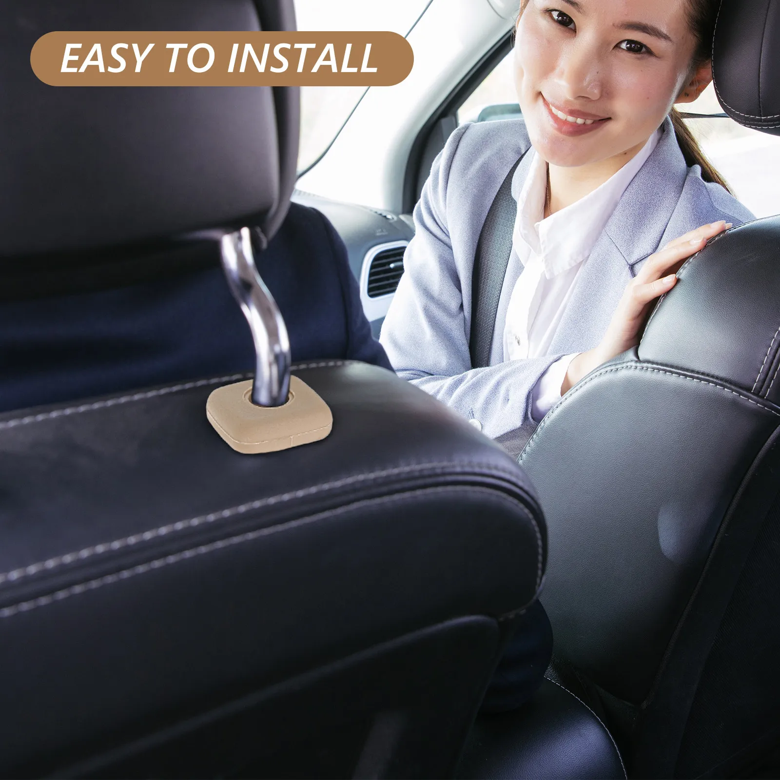 

2Pcs Car Headrest Guide Insert Tube Locking Plastic Headrests Post Repair Kit for Front Rear Car Seat Clips Headrests Clip Guide
