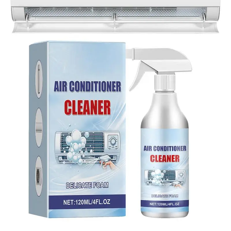 Air Conditioner Coil Cleaner 120ml Rinse-Free Foam Spray Multi-purpose Foam Air Conditioner Coil Spray Effective Household