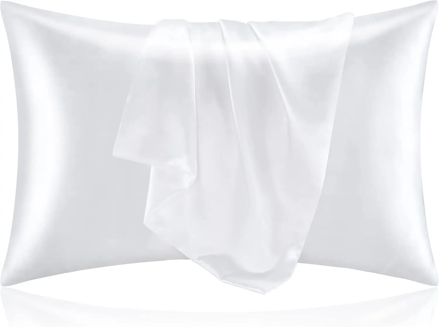 Satin Pillowcases Set of 2  Similar to Silk Fabric Reduces Hair Frizz & Skin Friction Envelope Closure Gifts for Women Men