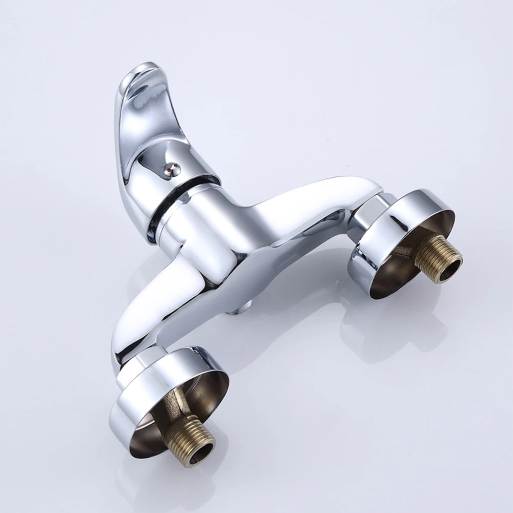 Wall-mounted Shower Faucet Zinc Alloy Bathroom Bathtub Chrome Finish Mixer Faucet Polished Replacement Silver New
