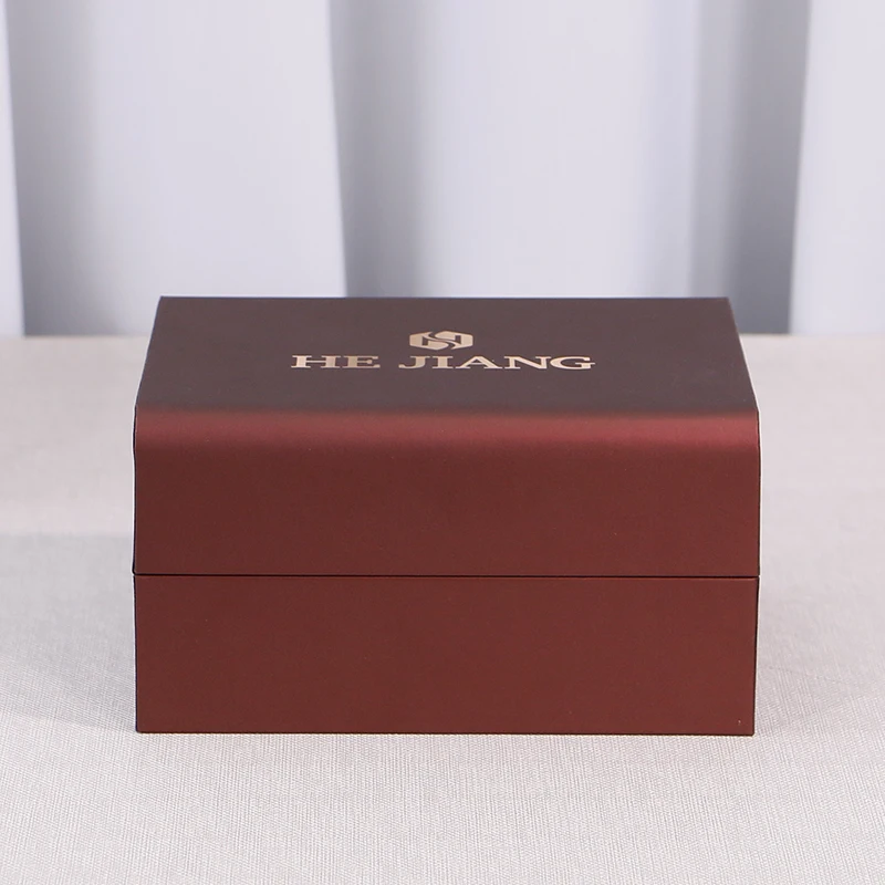 

ODM Custom Logo Square Watch Hinged Lid Square Glass Paper Wood Featuring EVA Foam Pillow Insert Packaging Gift for Watches