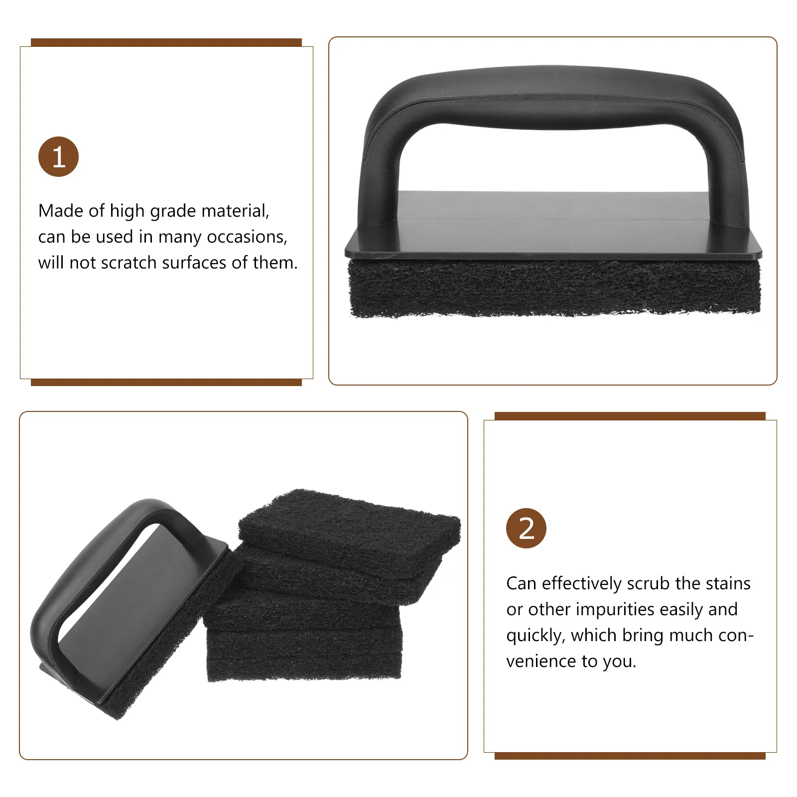 

1 set Cleaning Brush Set Premium PP Sponge for Kitchen BBQ Grill Tools Durable Decontamination Grated Rack Wipes Grease Dirt