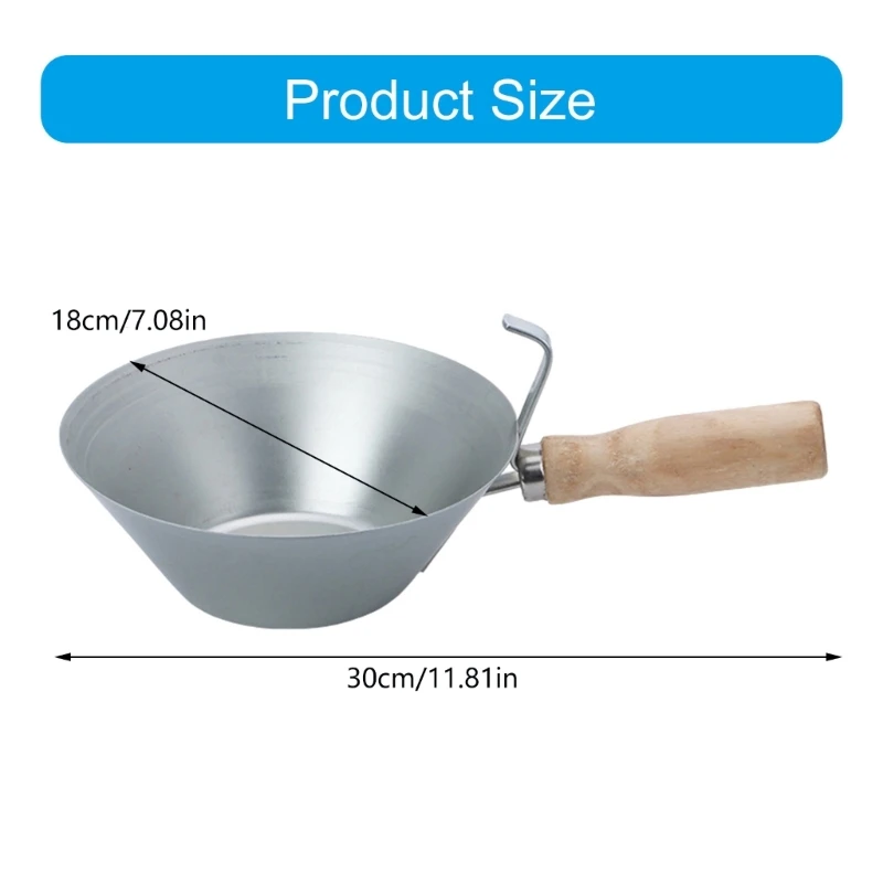 Panelas lama aço inoxidável com alça para carpintaria panelas lama para trabalho pesado gesso