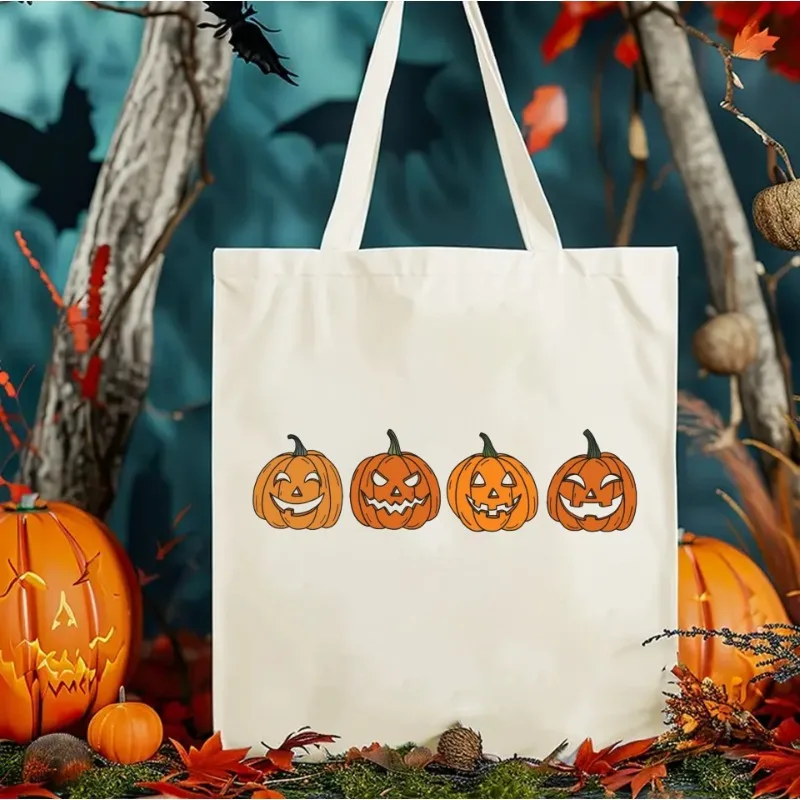 Halloween Pumpkin Tote Bag，Women's Fashion Casual Handbag，Reusable，Suitable for Daily Use
