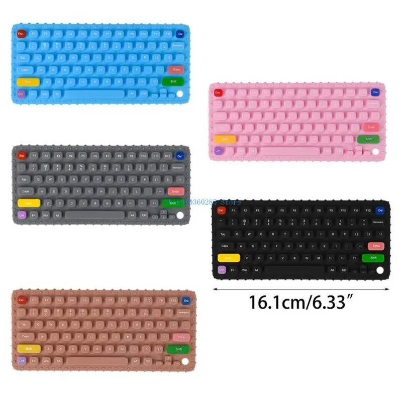 K9FF Toetsenbordvorm Bijtspeeltje voor baby-peuters Baby Bijtring Kauwspeeltje Relief