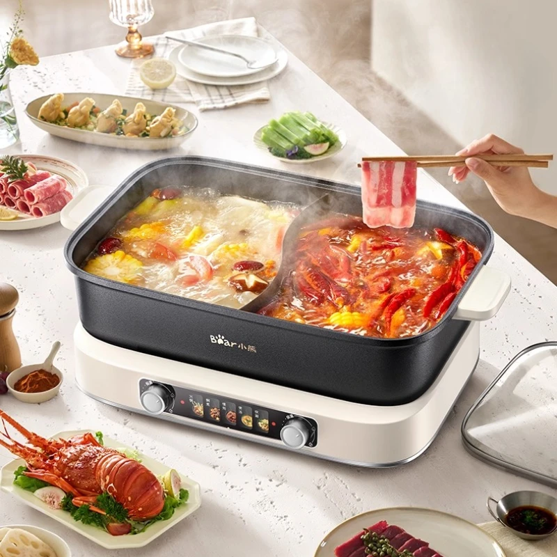 

2200W Split-type Mandarin Duck Electric Hot Pot Kitchen 8L Large Capacity Pan Multi-function Electric Chafing Dish Multi Cookers