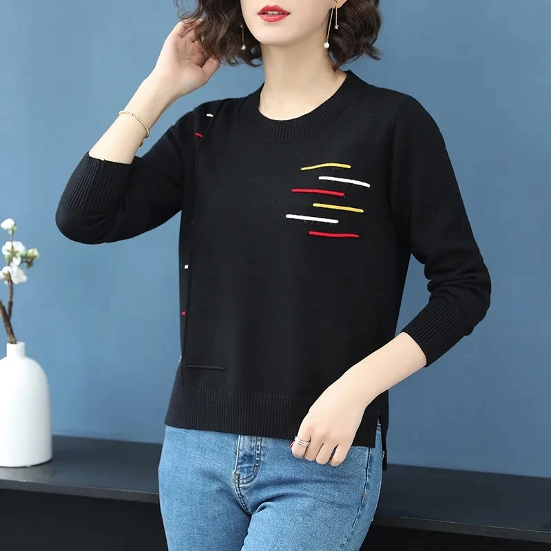 2023 baru musim semi musim gugur sweter O-neck wanita Jumper pakaian hangat dasar perempuan tarik Femme rajutan Pullover Sweater dan Pullover