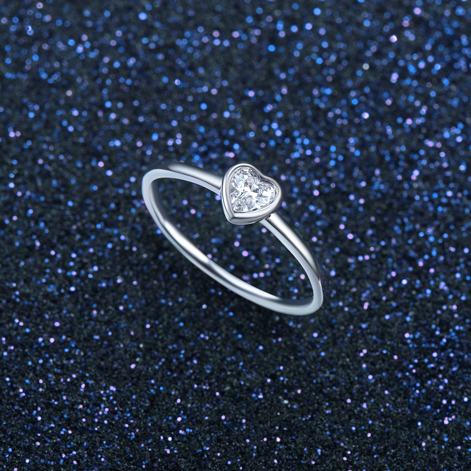 Modian New Fashion Real 925 Sterling Silver Clear Heart CZ Rings Classic Silver Finger Ring For Women Party Wedding jewelry Anel