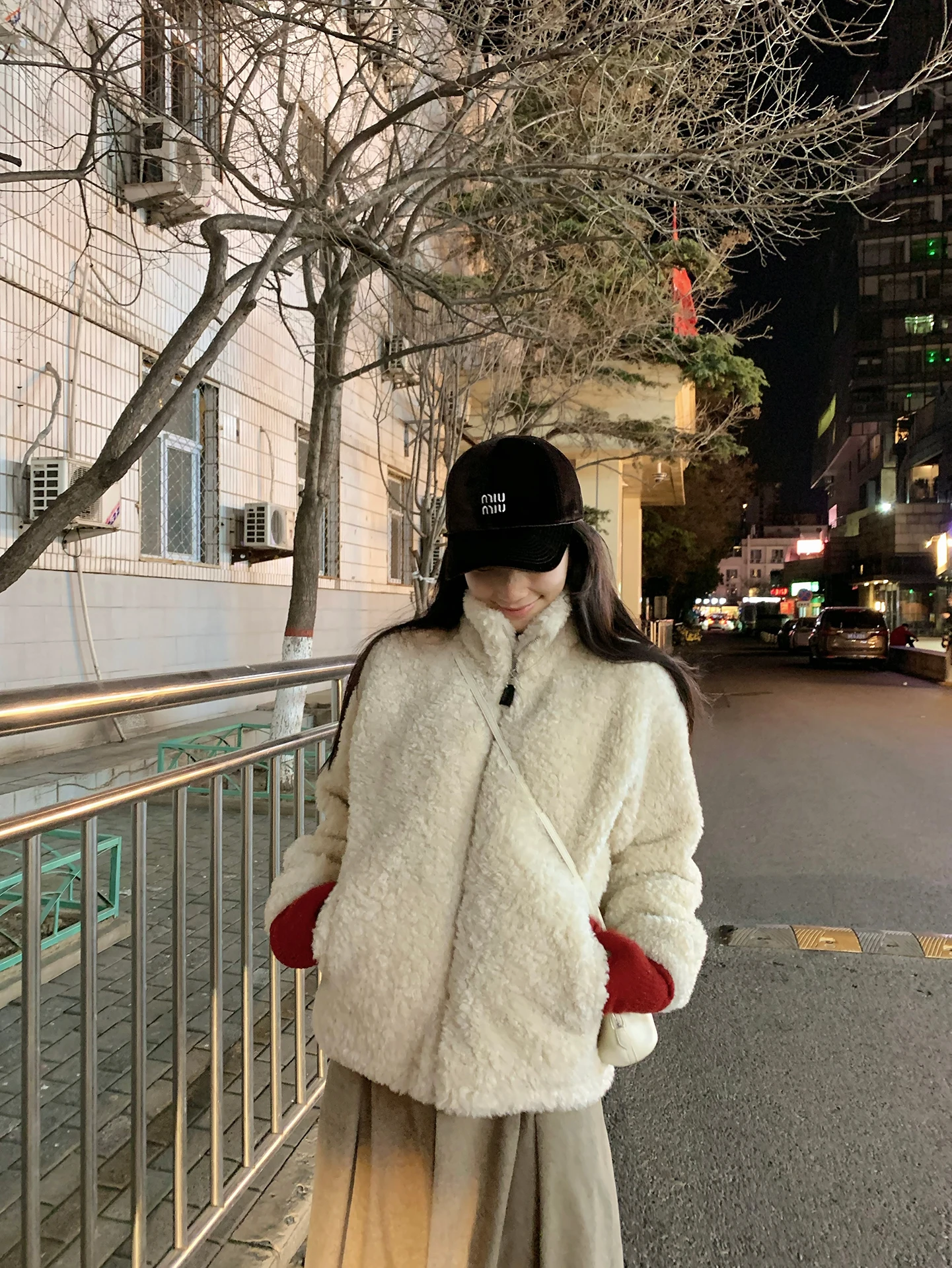 

Thiened Double Warm Lamb Fur Jaet Stand Collar Long Sve Women's Coat Casual Sle Winter New Faion Eco-friendly Leather