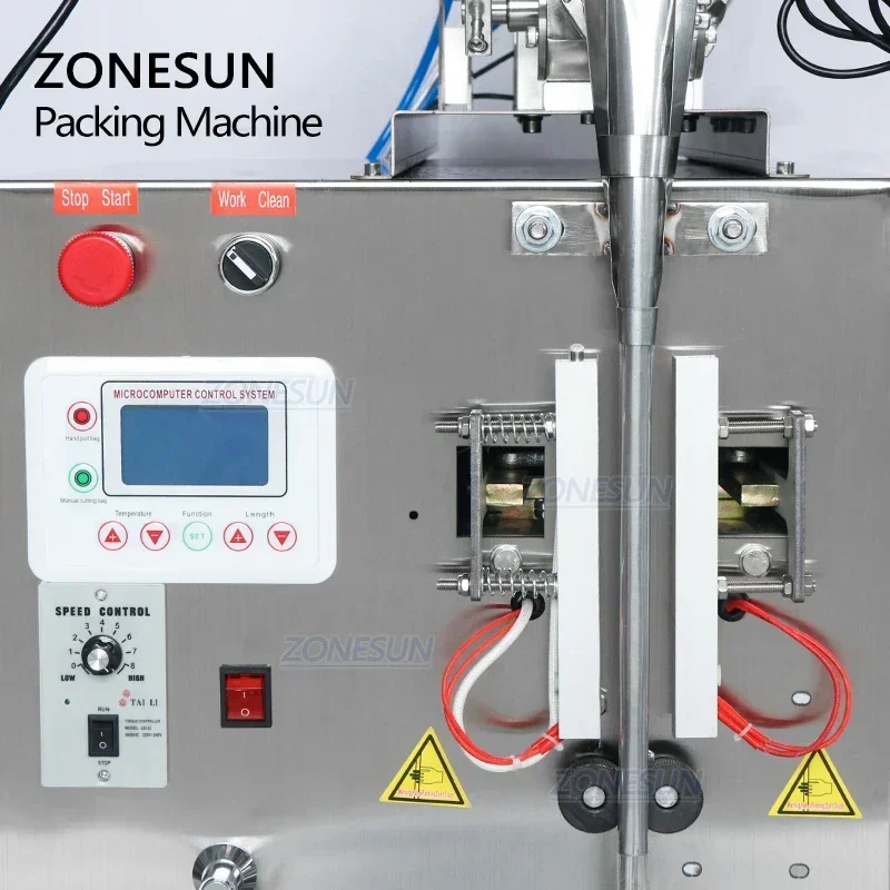 ZONESUN Автоматическая паста, масло чили, соус, масло, уксус, вода, запечатывание, машина для количественной упаковки жидкостей, машина для наполнения