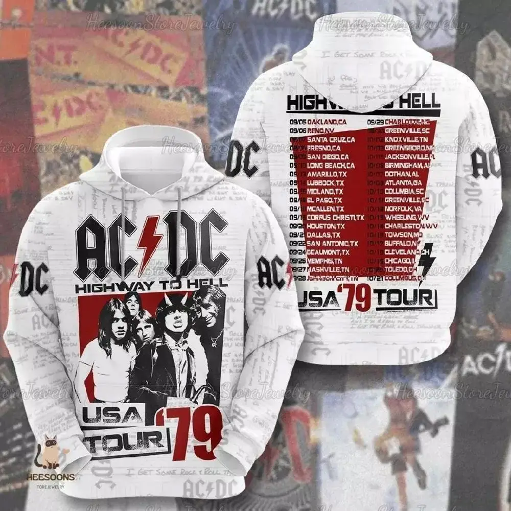 AC DC Rapper Men Children Boys Top Kids Casual Team Male Tee Clothes Sweatshirt Metal Rock Band Fans Hoodie Hot Brian Johnson