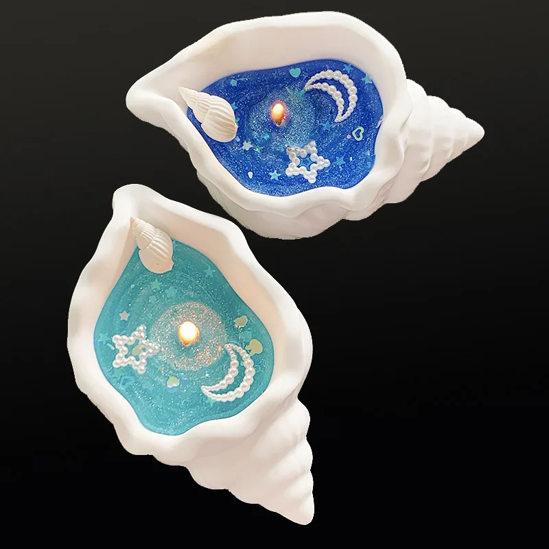 شمعة معطرة على شكل محارة البحر، عطر إبداعي وجوي، شمع جيلي، شمعة مصنوعة يدويًا على شكل صدفة نجم البحر #4