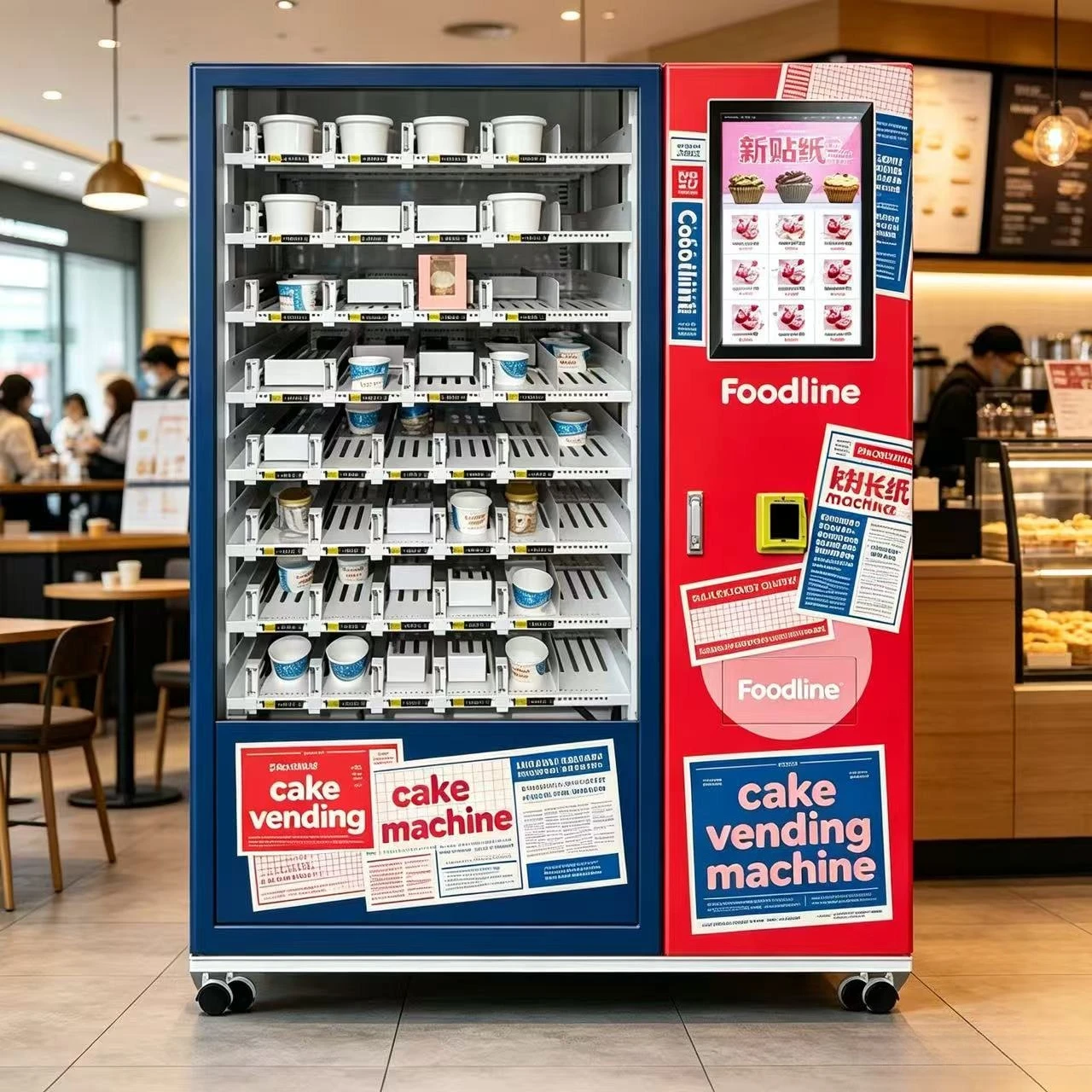 FL Customized Large Capacity Cold Vending Machine Touch Screen Cake Dessert Bakery Smart Vending Machine