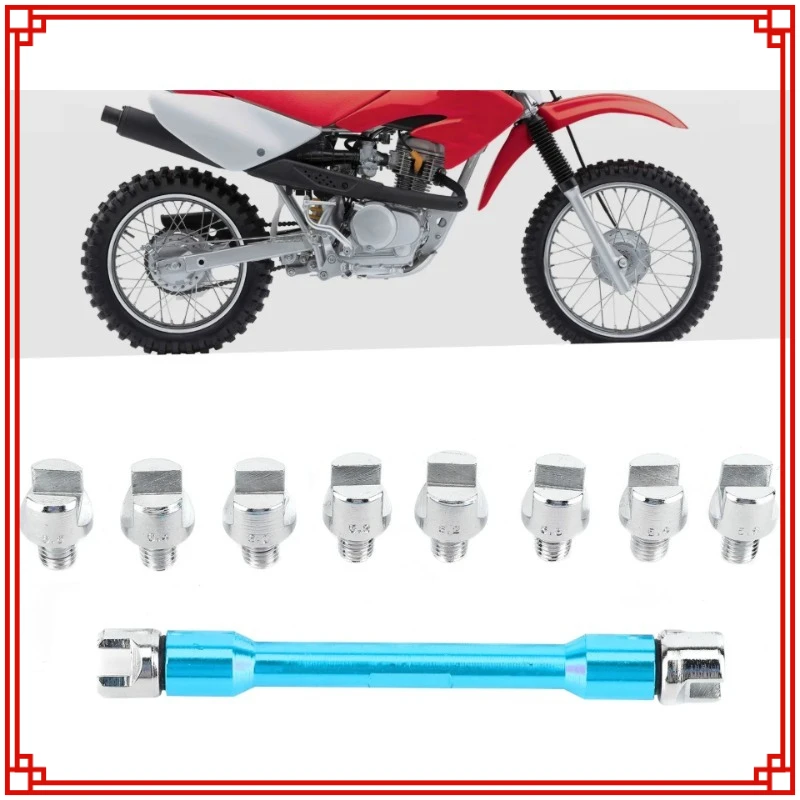 

High Performance Dirt Bike ATV Scooter CNC Motorcycle Spoke Wrench Spance Repair Tool With 10PCS Interchangeable Tips 5.0~6.8