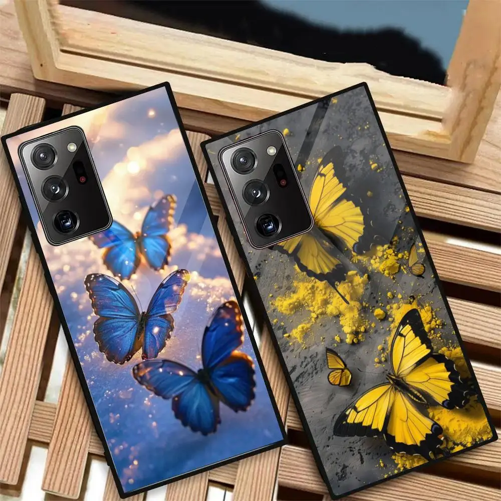 1-PC TO Butterfly MAISTO Phone Case Glass Phone Case For Samsung Galaxy S20 S21 S22 S23 S24 Note20 Ultra Plus Fe