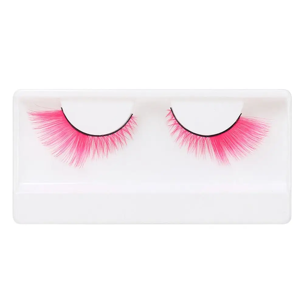 1 Pairs Dramatic Look Colorful False Eyelashes Cosplay Party Soft Fluffy Fox Cat Eye Eyelashes Masquerade Colored Lashes