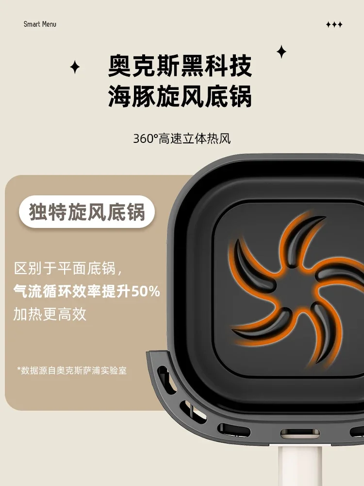 Household air fryer. Visual. Multifunctional all-in-one. New. Fully automatic. Oil-free. Smart. Stylish & practical. image 6