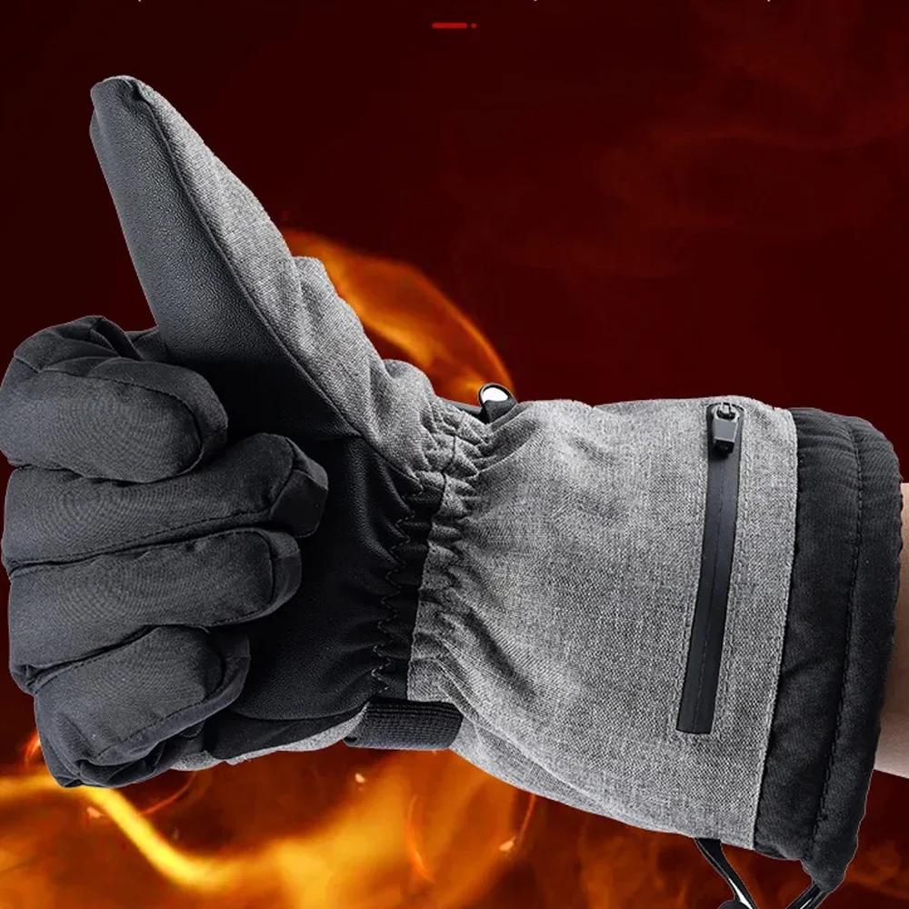 

Electric Heated Gloves Winter Motorcycle Heated Gloves Touch Screen Skiing Gloves Waterproof Rechargeable Heating Thermal Gloves