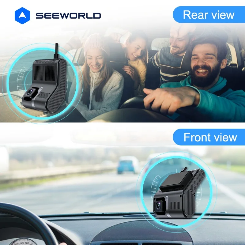 SEEWORLD V7 1080P Dashcam Live Streaming Ultra ampio con telecamera a doppio canale a camma e GPS