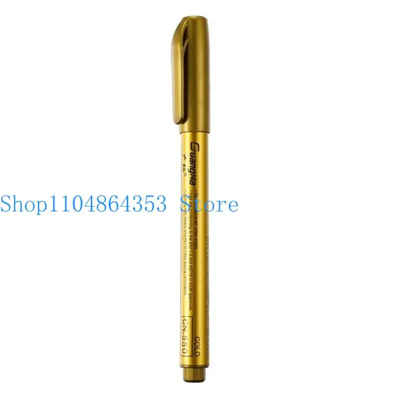 652F 1/2/6x Permanent Acrylic Markers Set Gold Silver Glitter Paint Pens for Silicone