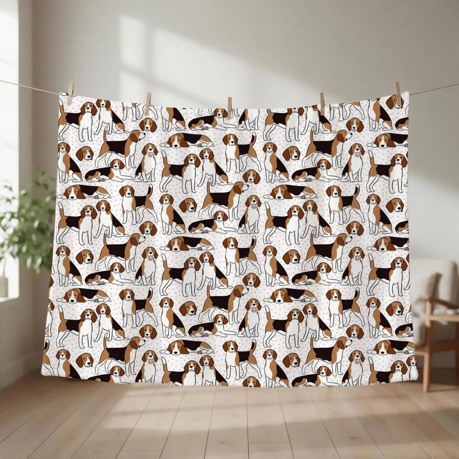 Cute beagle dog pattern Throw Blanket couch cozy soft plush fuzzy picnic outdoor blanket