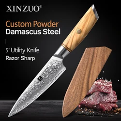 XINZUO 5'' in Utility Knife Steel Japanese 14Cr14MoVNb Powder Steel Kitchen Knife Peeling Vegetable Knives Kitchen Tools