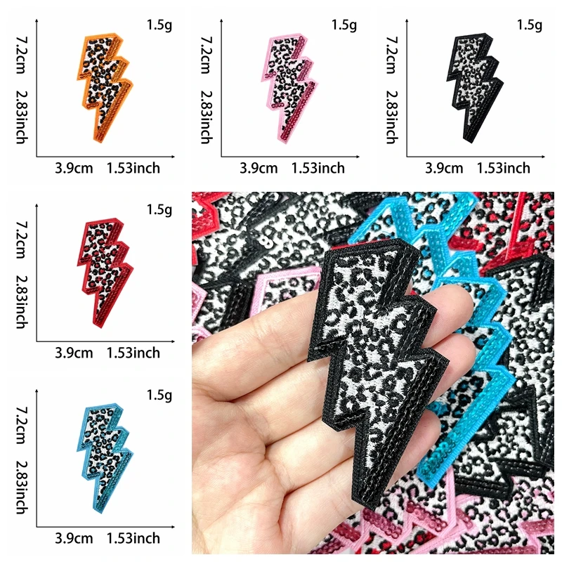 Parches bordados para planchar – Diseños vaquera occidental, leopardo y relámpago - imagen 2