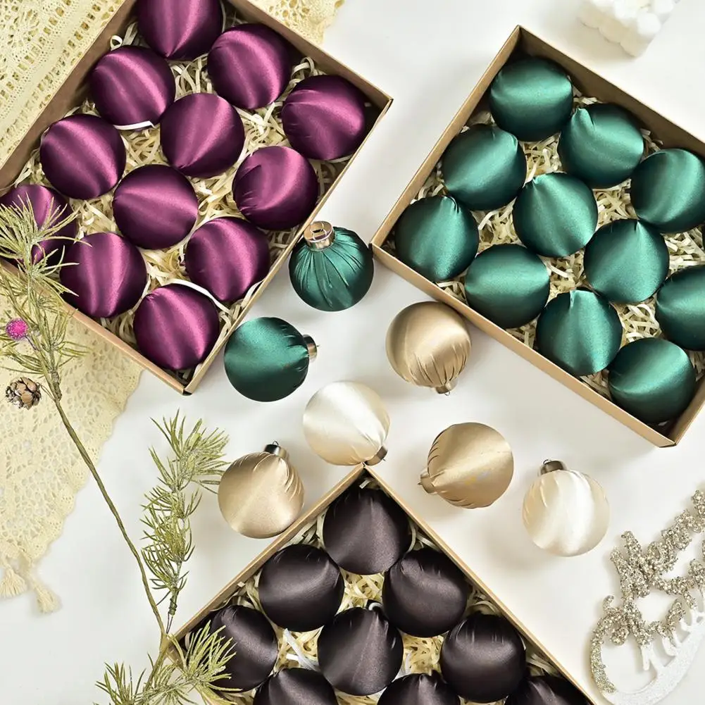 

12 шт. 6 см флокированные рождественские украшения – небьющийся бархатный шар с металлической пряжкой, подвесной декор для рождественской елки для праздничной вечеринки