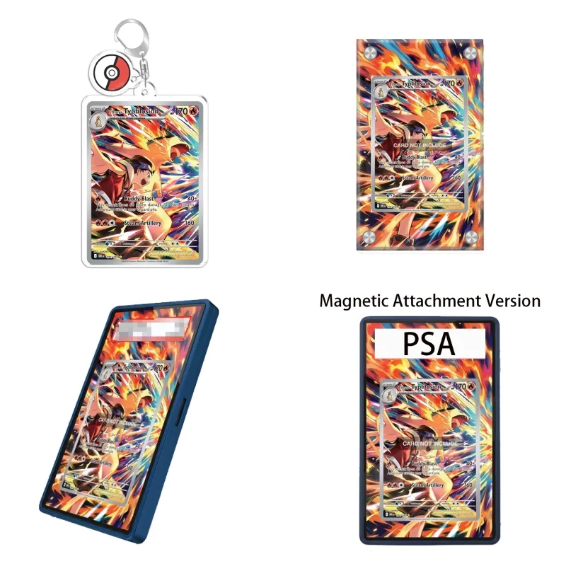 Art Display for Pokemon Hot Air Arena Ethan's Typhlosion Anime Expand Art Fans Gift Recyclable Acrylic Protective Case Keychain