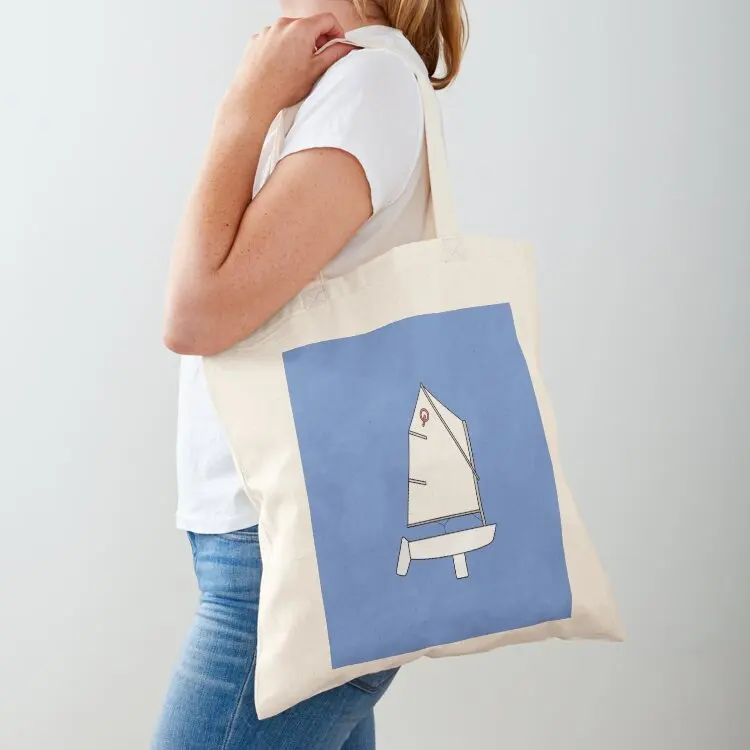 Optimist sailboat - Sac fourre-tout blanc en tissu pour femme, sac de shopping pour femme