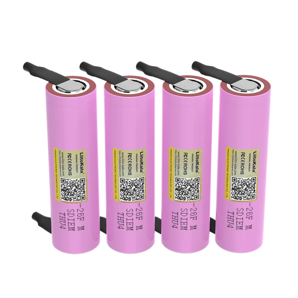 LiitoKala 3.7V 2600mAh 18650 Battery ICR18650 26FM Lithium Lon Battery Replacement External Battery