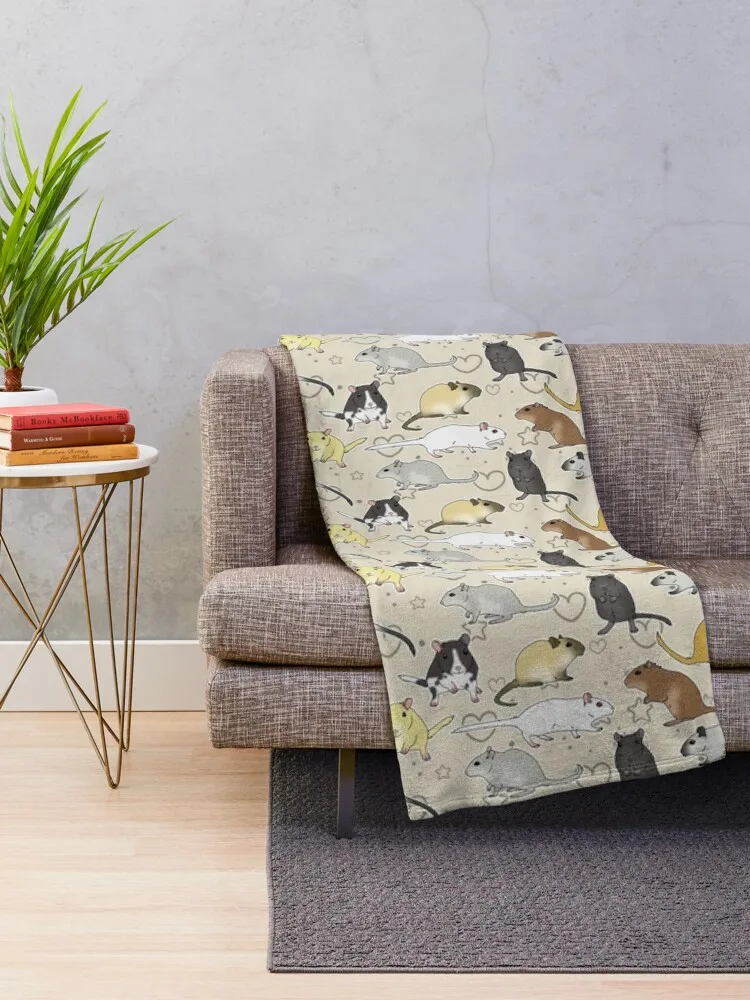 gerbil pattern simple but cute Throw Blanket Sofa Luxury Brand Decorative Sofas Blankets