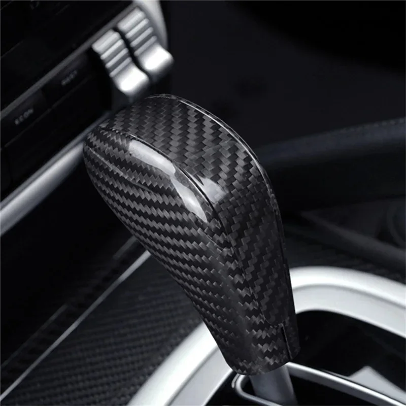

VC-Innovative-Car Real Carbon Fiber Gear Knob Cover Trim For Porsche Cayenne 2004-2009 Center Console Interior Decoration