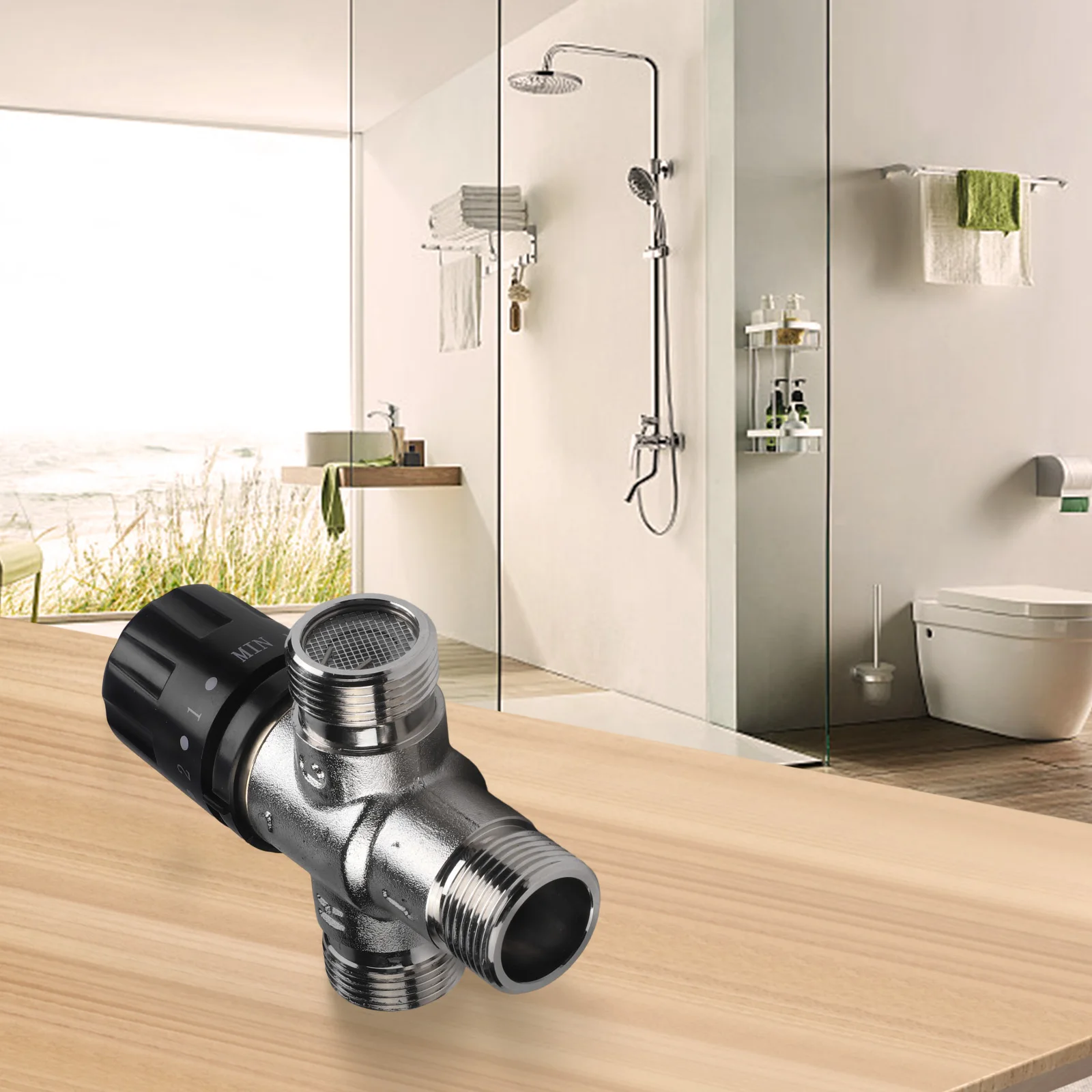 34 Inch DN20 Thermostatic Mixing Valve TMV Pipe Valve with Pressure Regulation for Safe Bathing and Domestic Water Use