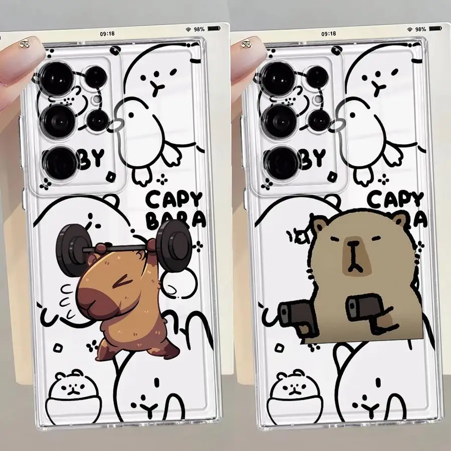 เคสโทรศัพท์แบบนิ่มสำหรับ Samsung Galaxy S20 Plus S23 Ultra S21 S22 FE Note 20 Ultra 10 S25 Edge S24 Caypabara ลายตลก