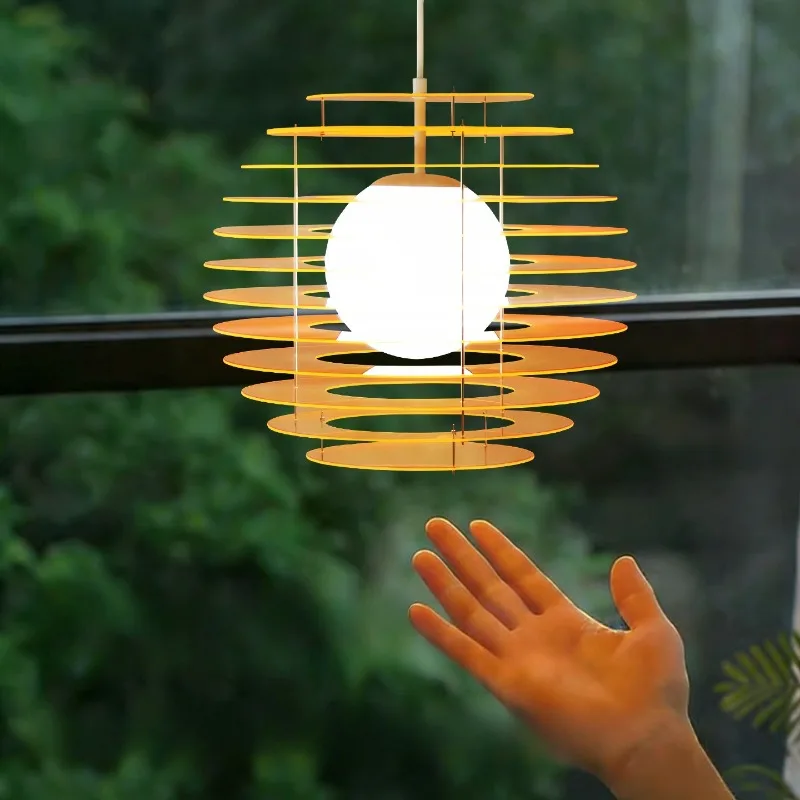 Sunrise Pendant Lamp Bauhaus Orange Pendant Light Designer Restaurant Bar Counter Kitchen Island Medieval Warm Atmosphere Light
