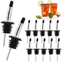 12PCS Stainless Steel Liquor Pour Spouts Set - Silicone Wine Bottle Spout and Liquor Pourers Dust Caps Covers