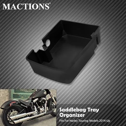 Motorcycle Saddlebag Top Shelf Hard Tray Organizer Black Left Right Side For Harley Touring Road King 14-24 Street Electra Glide