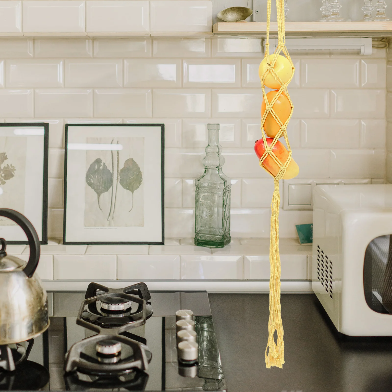 

2Pcs Kitchen Vegetable Hanging Bag Set Breathable Mesh Storage for Garlic Onion Ginger Reusable Eco-Friendly Produce Organizer