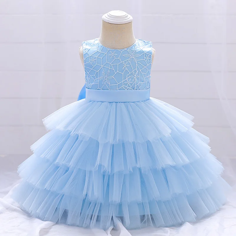 Toddler Baby Baptism Dresses5 4 3 2 Year Birthday Dress For Kids Girl Clothing Princess Party Christening Gown Tutu Costume