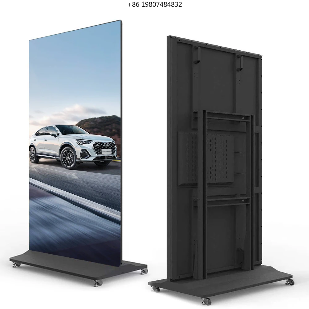 

85 Inch Full Screen LCD Touch Digital Signage, Floor-Standing Electronic Totem Kiosk Retail Store Shopping Mall