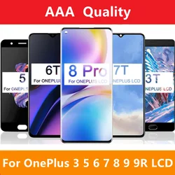 tested AMOLED  For OnePlus LCD Display OnePlus 3 3T 5T 6 6T 7T 7Pro 7Tpro 8Pro 9Pro 9R TouchScreen Digitizer Assembly Replace