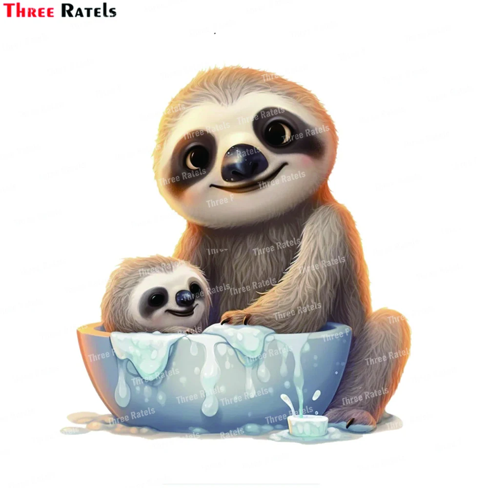 Three Ratels K893 Boho Sloth Floral  Wall Sticker for Kids Room Nursery Baby Girls Room Mural Art Decals Animal stickers