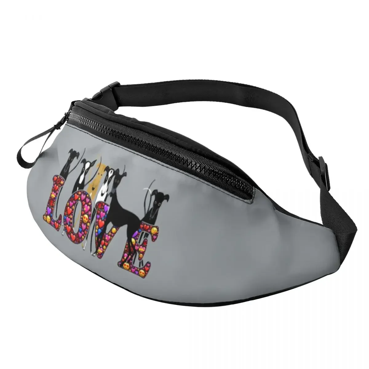 

Love Hounds Fanny Pack for Men Women Greyhound Whippet Sighthound Dog Crossbody Waist Bag Travel Hiking Phone Money Pouch