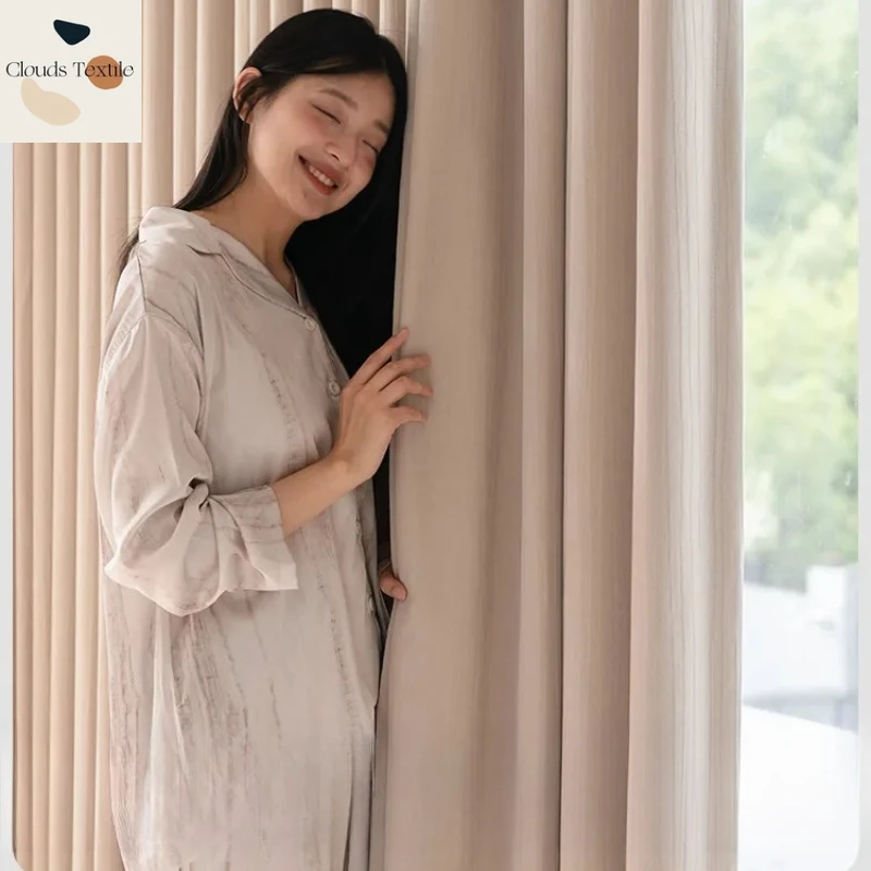 

Custom Size！！French Thickened Chenille Blackout Fashion Elegant Curtains for Living Dining Room Bedroom Decor Window White Tulle