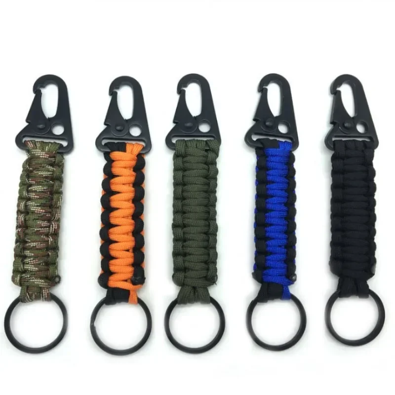 

Outdoor Keychain Ring Camping Carabiner Paracord Cord Rope Emergency Knot Opener Tools Camping Survival Kit